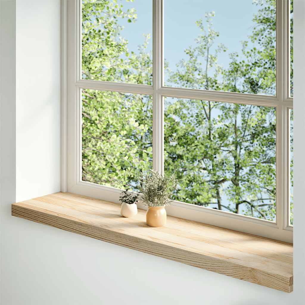 Vidaxl vensterbanken 2 st onbehandeld 100x30x2 cm massief eikenhout