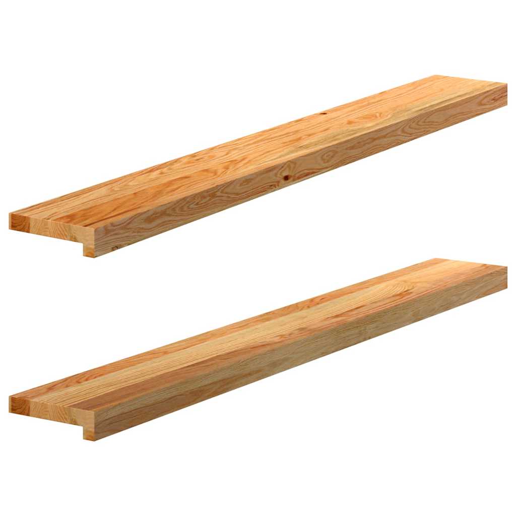 Vidaxx appuis de fenêtre 2 pcs 120x15x2 cm chêne massif marron clair