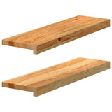 Vidaxx appuis de fenêtre 2 pcs 70x20x2 cm chêne massif marron clair