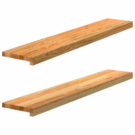 Vidaxx appuis de fenêtre 2 pcs 110x20x2 cm chêne massif marron clair