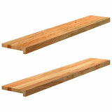 Vidaxx appuis de fenêtre 2 pcs 120x20x2 cm chêne massif marron clair