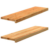 Vidaxl vensterbanken 2 st 90x25x2 cm massif eikenhout lichtbruin