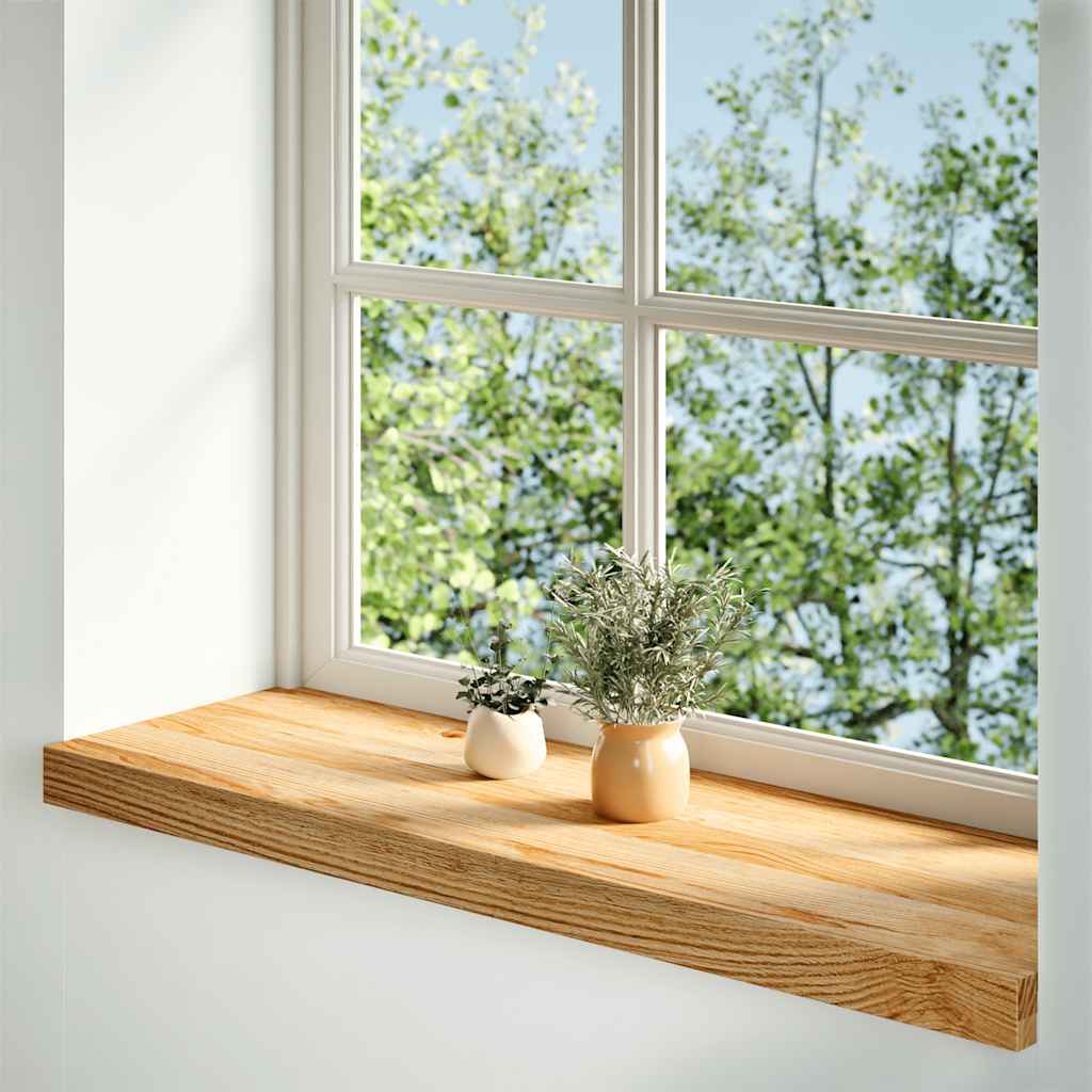 Vidaxl vensterbanken 2 st 90x25x2 cm massif eikenhout lichtbruin
