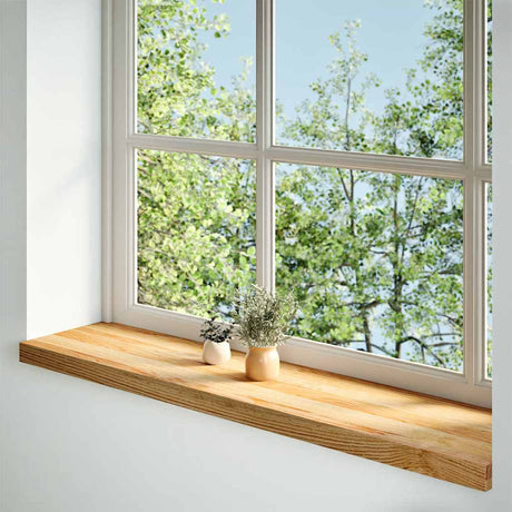 Vidaxx appuis de fenêtre 2 pcs 100x25x2 cm chêne massif marron clair