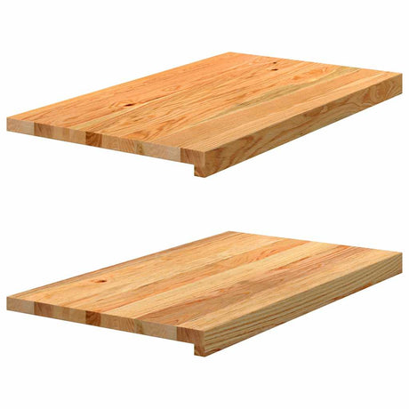 Vidaxx appuis de fenêtre 2 pcs 70x40x2 cm chêne massif marron clair