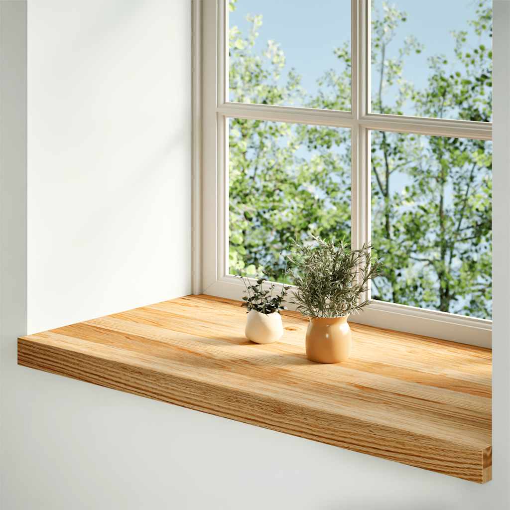Vidaxx appuis de fenêtre 2 pcs 70x40x2 cm chêne massif marron clair