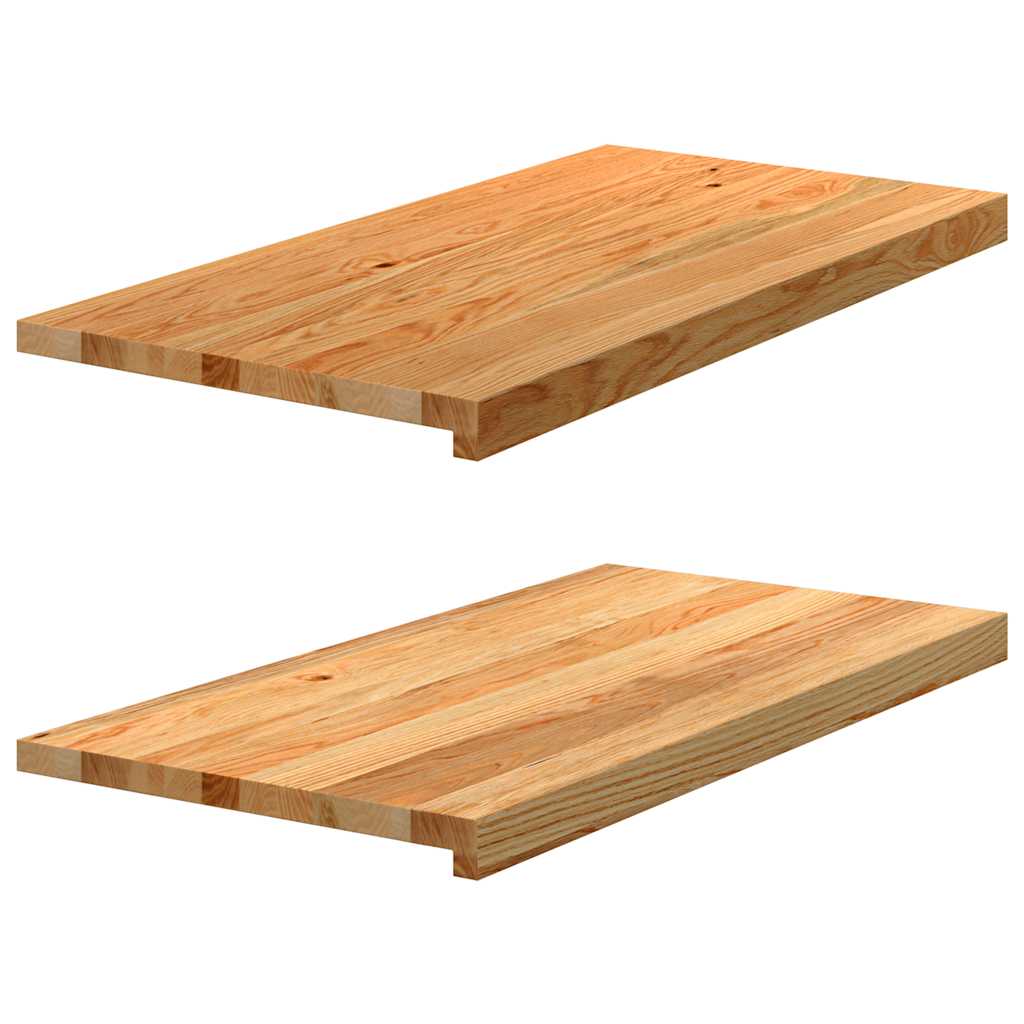 Vidaxx appuis de fenêtre 2 pcs 80x40x2 cm chêne massif marron clair