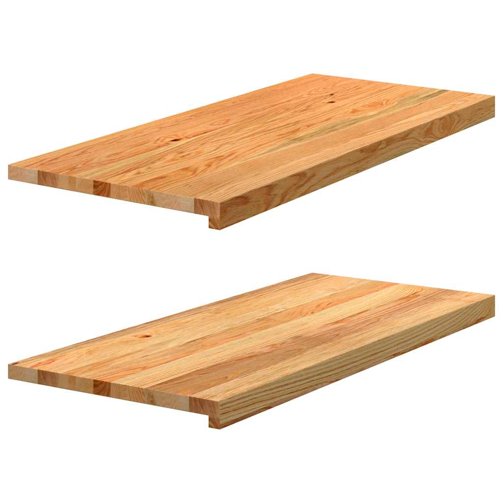 Vidaxx appuis de fenêtre 2 pcs 90x40x2 cm chêne massif marron clair