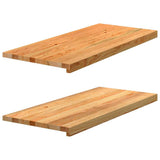 Vidaxx appuis de fenêtre 2 pcs 90x40x2 cm chêne massif marron clair