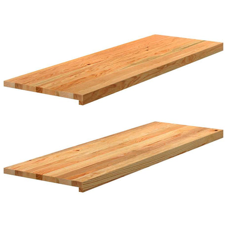 Vidaxx appuis de fenêtre 2 pcs 120x40x2 cm chêne massif marron clair
