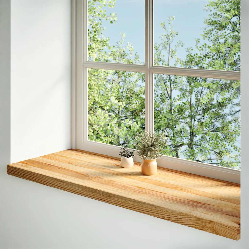Vidaxx appuis de fenêtre 2 pcs 120x40x2 cm chêne massif marron clair