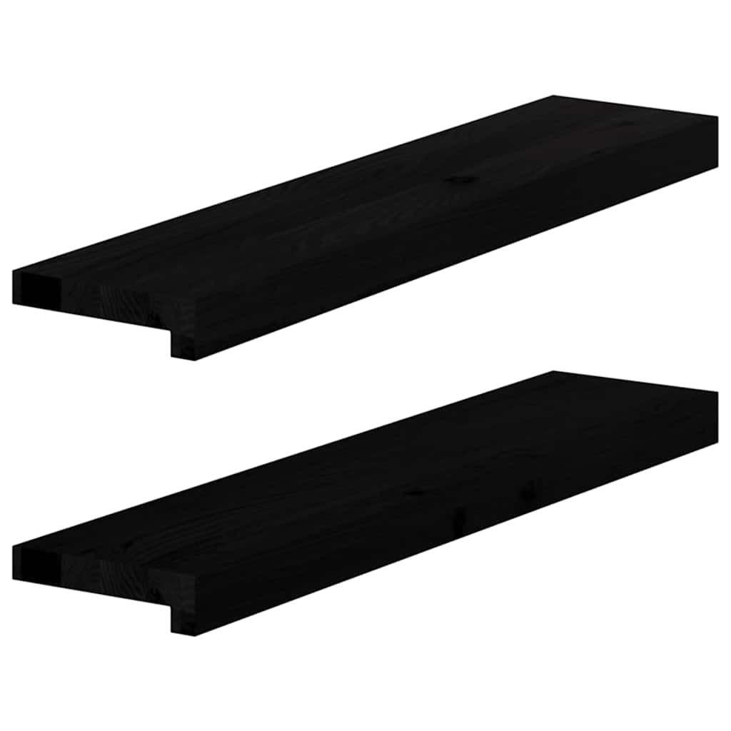 Vidaxx appuis de fenêtre 2 pcs 70x15x2 cm chêne massif brun foncé