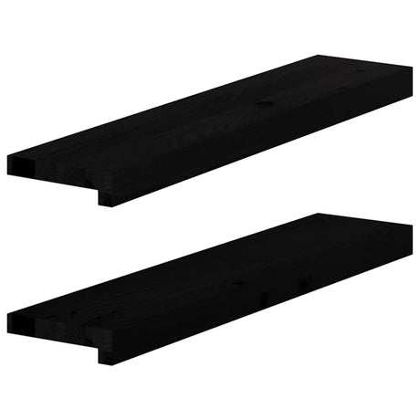 Vidaxx appuis de fenêtre 2 pcs 70x15x2 cm chêne massif brun foncé