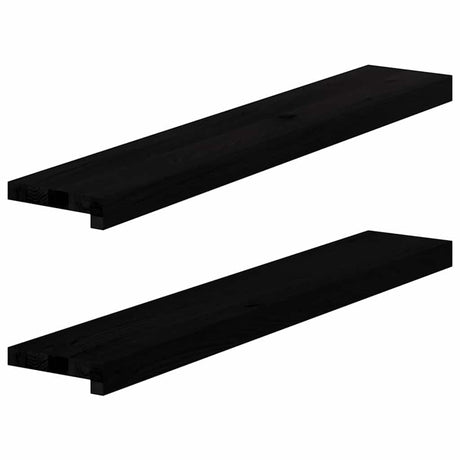 Vidaxx appuis de fenêtre 2 pcs 90x15x2 cm chêne massif brun foncé