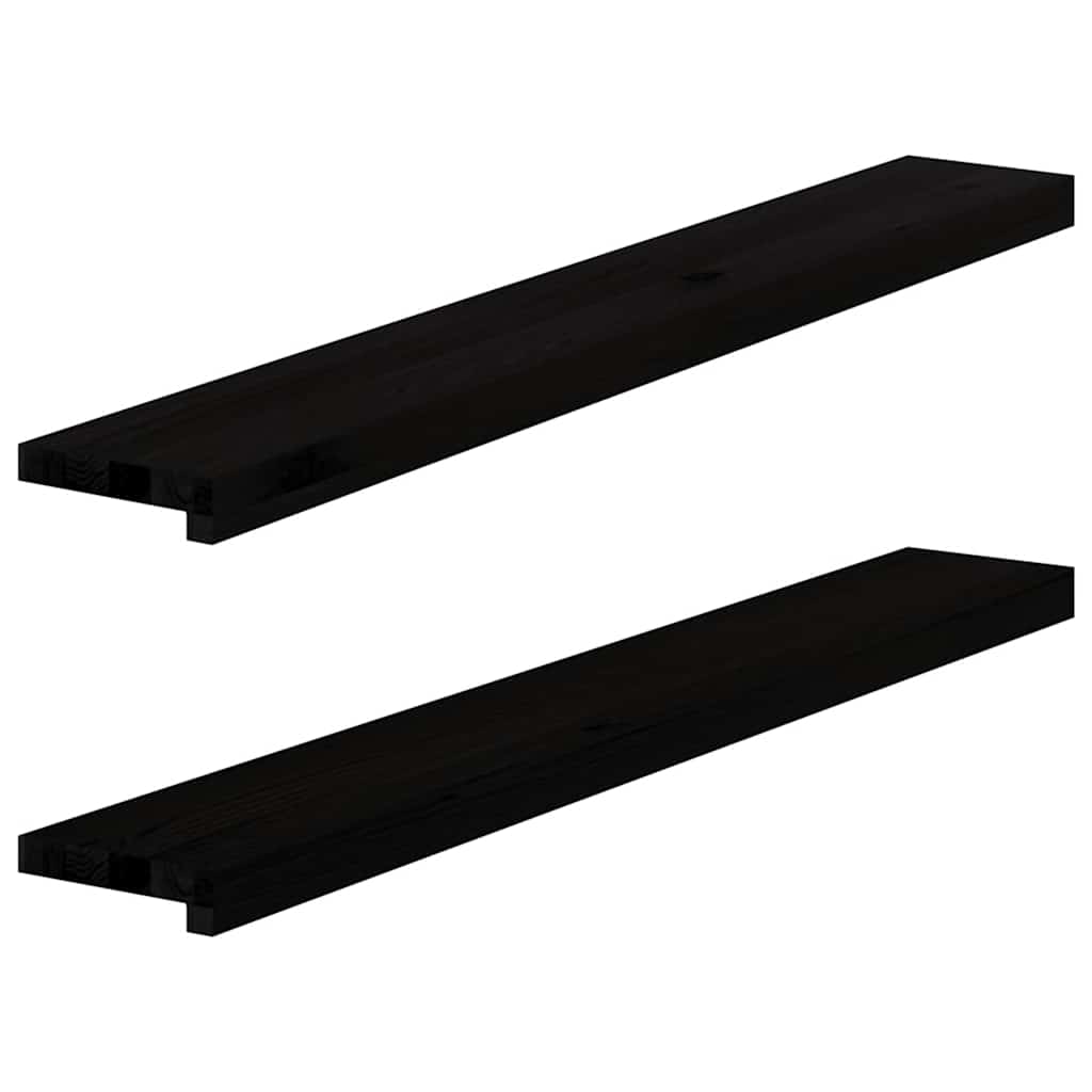 Vidaxx appuis de fenêtre 2 pcs 110x15x2 cm chêne massif brun foncé