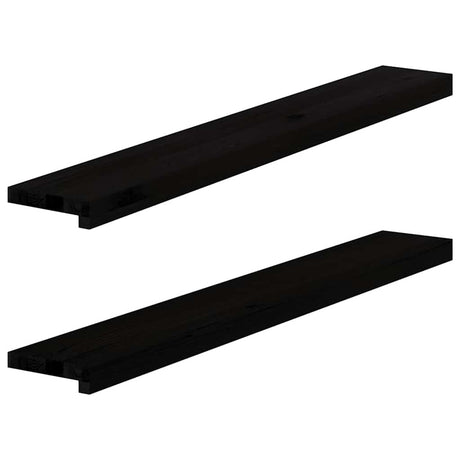 Vidaxx appuis de fenêtre 2 pcs 110x15x2 cm chêne massif brun foncé