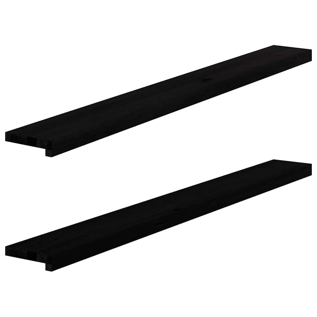 Vidaxl Window Sills 2 PCS 140x15x2 cm Solid eik mørkebrun