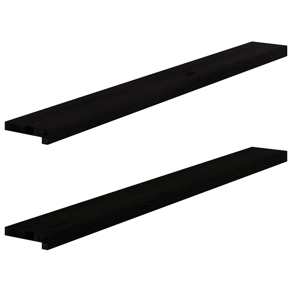 Vidaxx appuis de fenêtre 2 pcs 140x15x2 cm chêne massif brun foncé