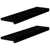 Vidaxx appuis de fenêtre 2 pcs 80x20x2 cm chêne massif brun foncé