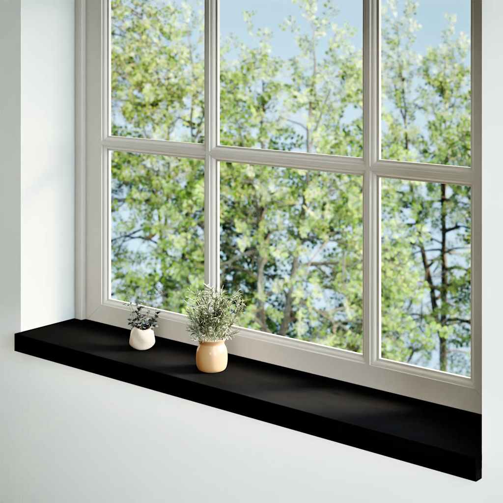 VIDAXL -Fensterbänke 2 PCs 110x20x2 cm Festes Eichenholz dunkelbraun