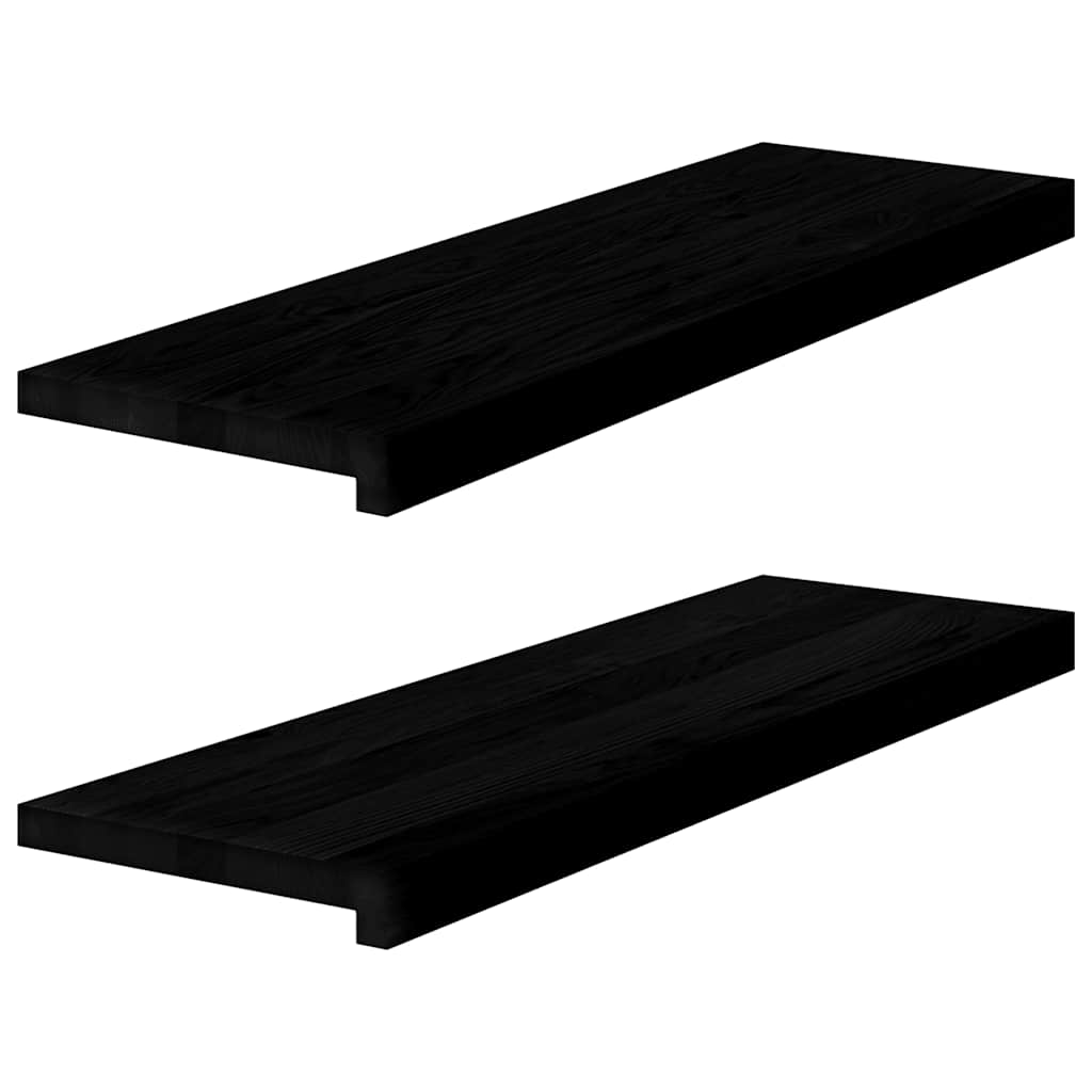 Vidaxl Sills de fenêtre 2 ST 80x25x2 cm chêne massif chêne brun foncé