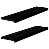 Okenske prage vidaxl 2 pcs 100x25x2 cm trden hrast iz lesa temno rjava