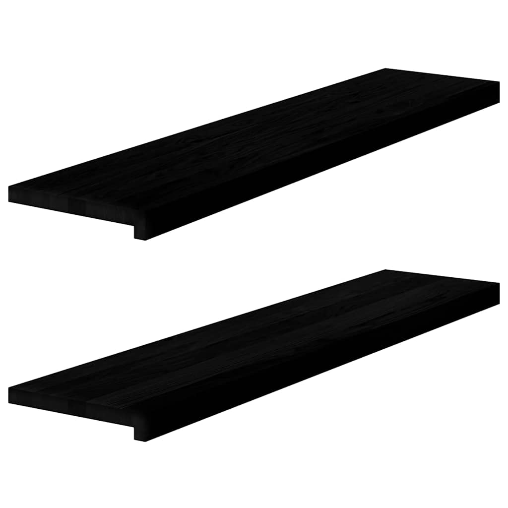 Vidaxx appuis de fenêtre 2 pcs 110x30x2 cm chêne massif brun foncé