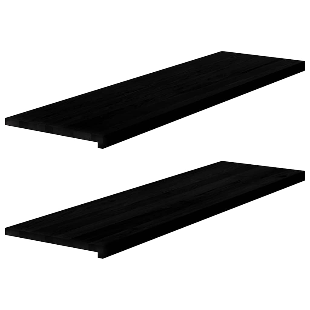 Vidaxl Window Sills 2 PCS 140x40x2 cm Solid eg træ mørkebrun