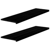 Vidaxx appuis de fenêtre 2 pcs 140x40x2 cm chêne massif brun foncé