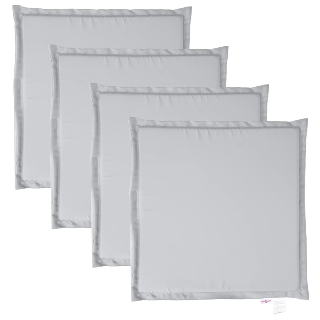VidaXL coussins de siège de jardin 4 pcs carré 45x45x2 cm gris clair