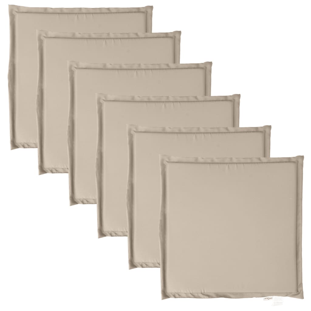Vidaxx coussins de siège de jardin 6 pcs carré 45x45x2 cm taupe