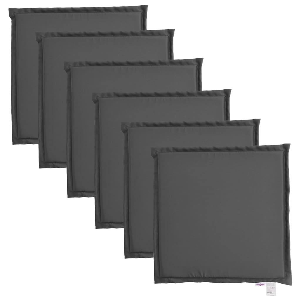 Vidaxx coussins de siège de jardin 6 pcs carré 45x45x2 cm anthracite