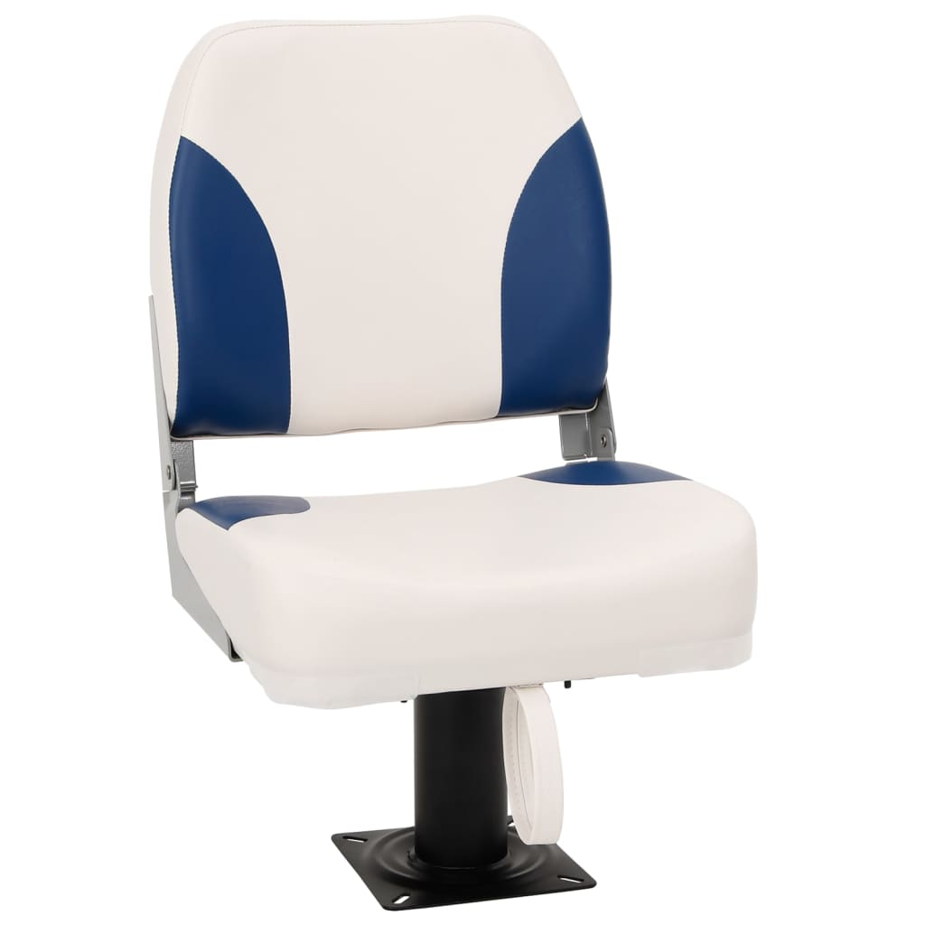 Vidaxl Juego de asiento de bote de 2 piezas plegable 41x36x48 cm azul y blanco