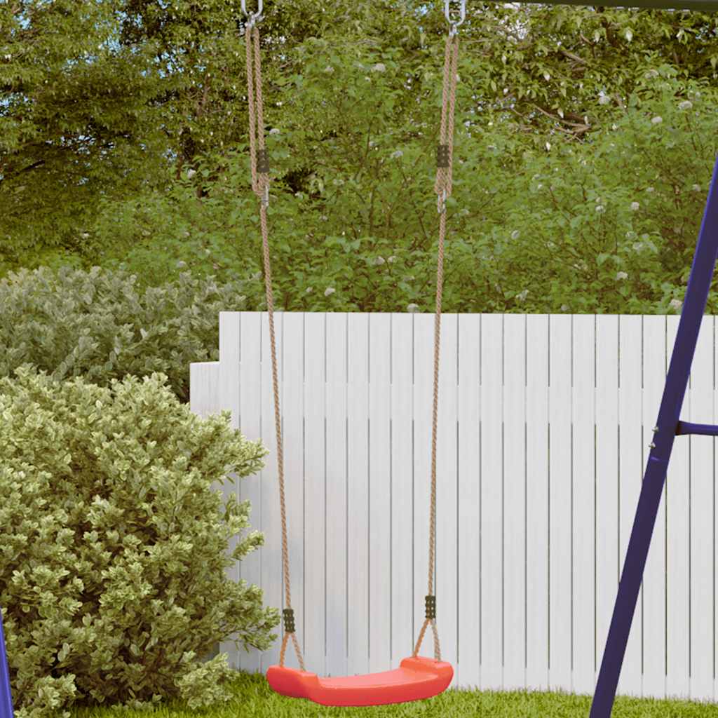 Balançoire VidaXL pour enfants, corde réglable 1 personne, rouge