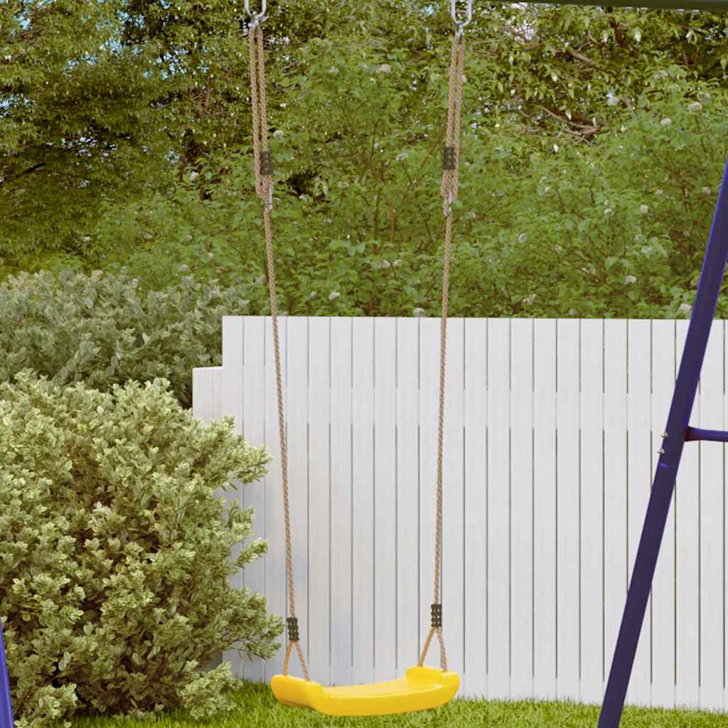 Balançoire VidaXL pour enfants, corde réglable 1 personne, jaune