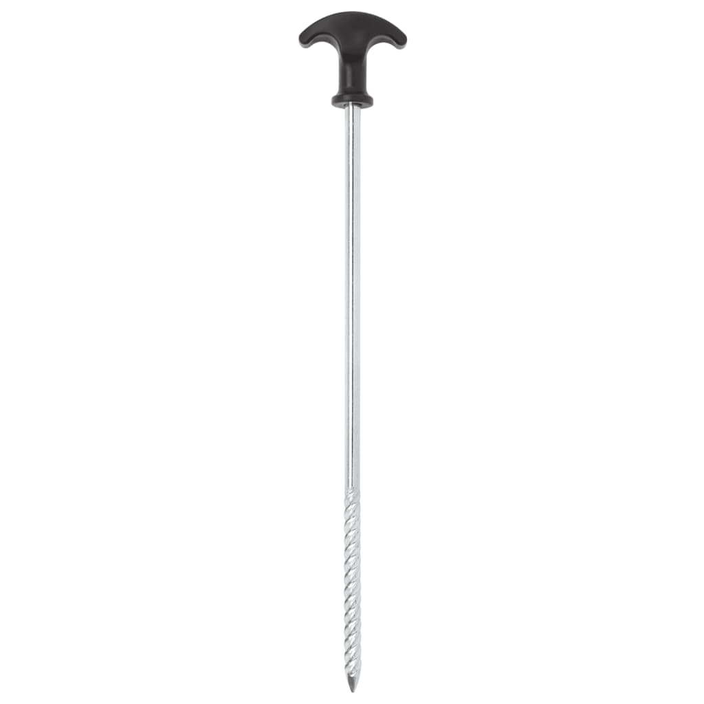 Piquets de tente Vidaxl 12 pcs ø7 mm 30 cm acier galvanisé