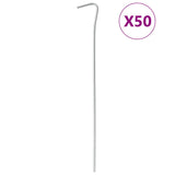 Piquets de tente Vidaxl 50 pcs ø3 mm 23 cm acier galvanisé