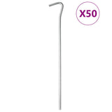 Piquets de tente Vidaxl 50 pcs ø5 mm 23 cm acier galvanisé