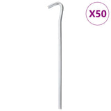 Piquets de tente Vidaxl 50 pcs ø7 mm 23 cm acier galvanisé