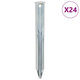 Piquets de tente Vidaxl 24 pcs ø20 mm 17 cm acier galvanisé