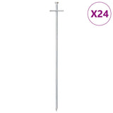 Piquets de tente Vidaxl 24 pcs ø6 mm 29,5 cm acier galvanisé