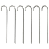 Piquets de tente Vidaxl 6 pcs ø10 mm 37 cm acier galvanisé