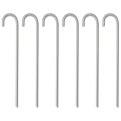 Piquets de tente Vidaxl 6 pcs ø10 mm 37 cm acier galvanisé