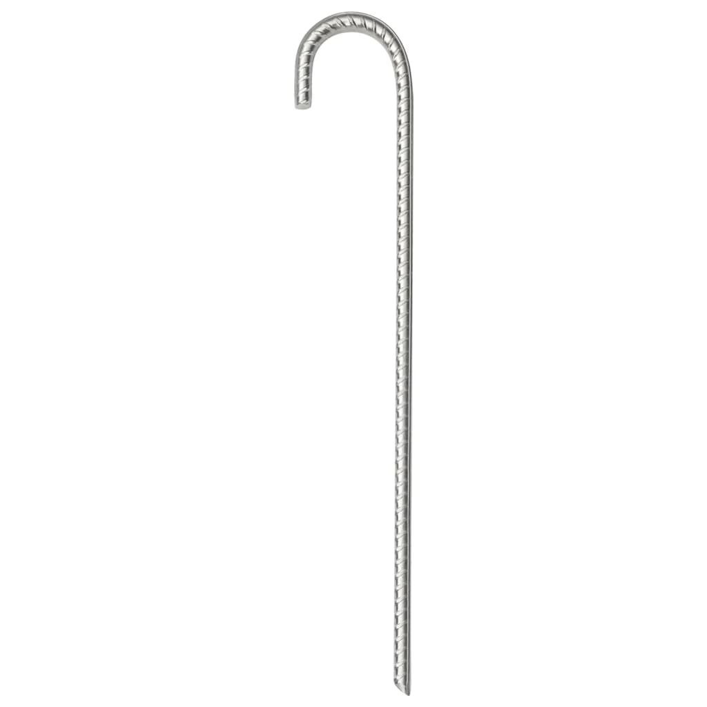 Piquets de tente Vidaxl 6 pcs ø10 mm 37 cm acier galvanisé