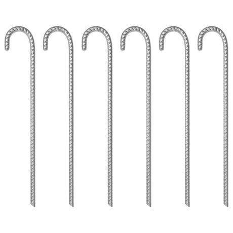 Piquets de tente Vidaxl 6 pcs ø12 mm 41,5 cm acier galvanisé