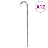 Piquets de tente Vidaxl 12 pcs ø12 mm 41,5 cm acier galvanisé