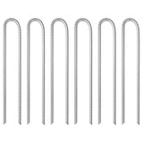 Vidaxl piquets de tente 6 pcs en forme de U ø10 mm 37 cm acier galvanisé