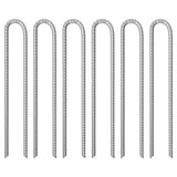 Vidaxl piquets de tente 6 pcs en forme de U ø12 mm 41,5 cm acier galvanisé