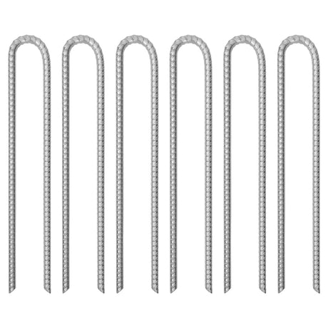 Vidaxl piquets de tente 6 pcs en forme de U ø12 mm 41,5 cm acier galvanisé