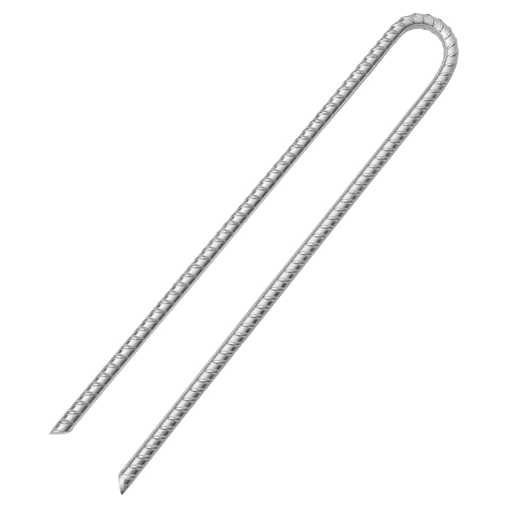 Vidaxl piquets de tente 12 pcs en forme de U ø12 mm 41,5 cm acier galvanisé